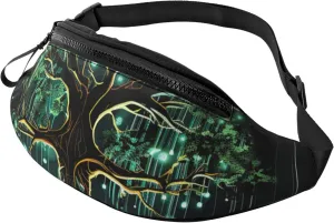 Fanny Pack for Men Women Crossbody Waist Bag Magical Green Tree Belt Bag with Adjustable Strap Hip Bum Bag