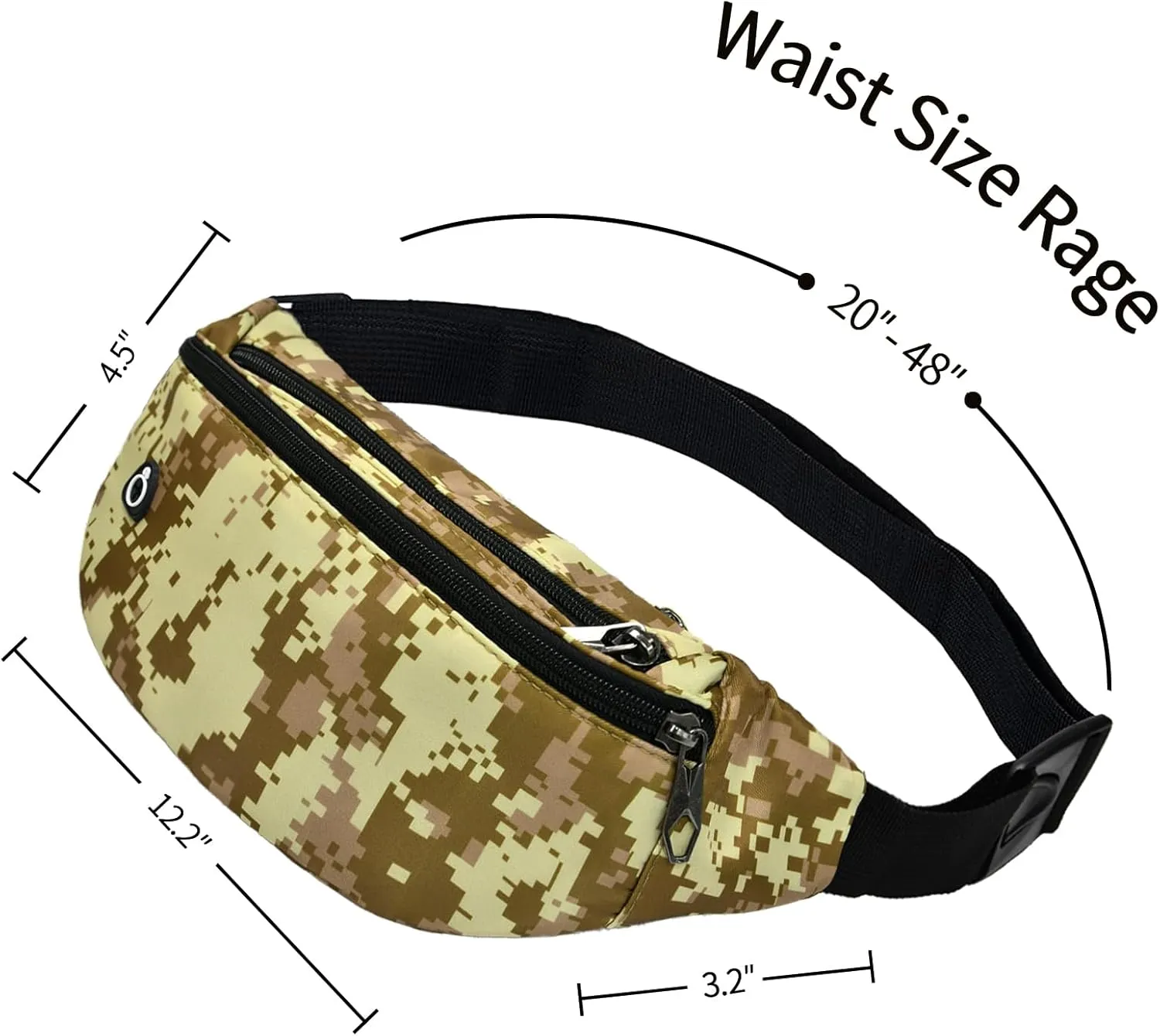 Fanny Pack for Men Women, Waterproof Sports Waist Bag Pack, Belt Bag for Travel Hiking Running