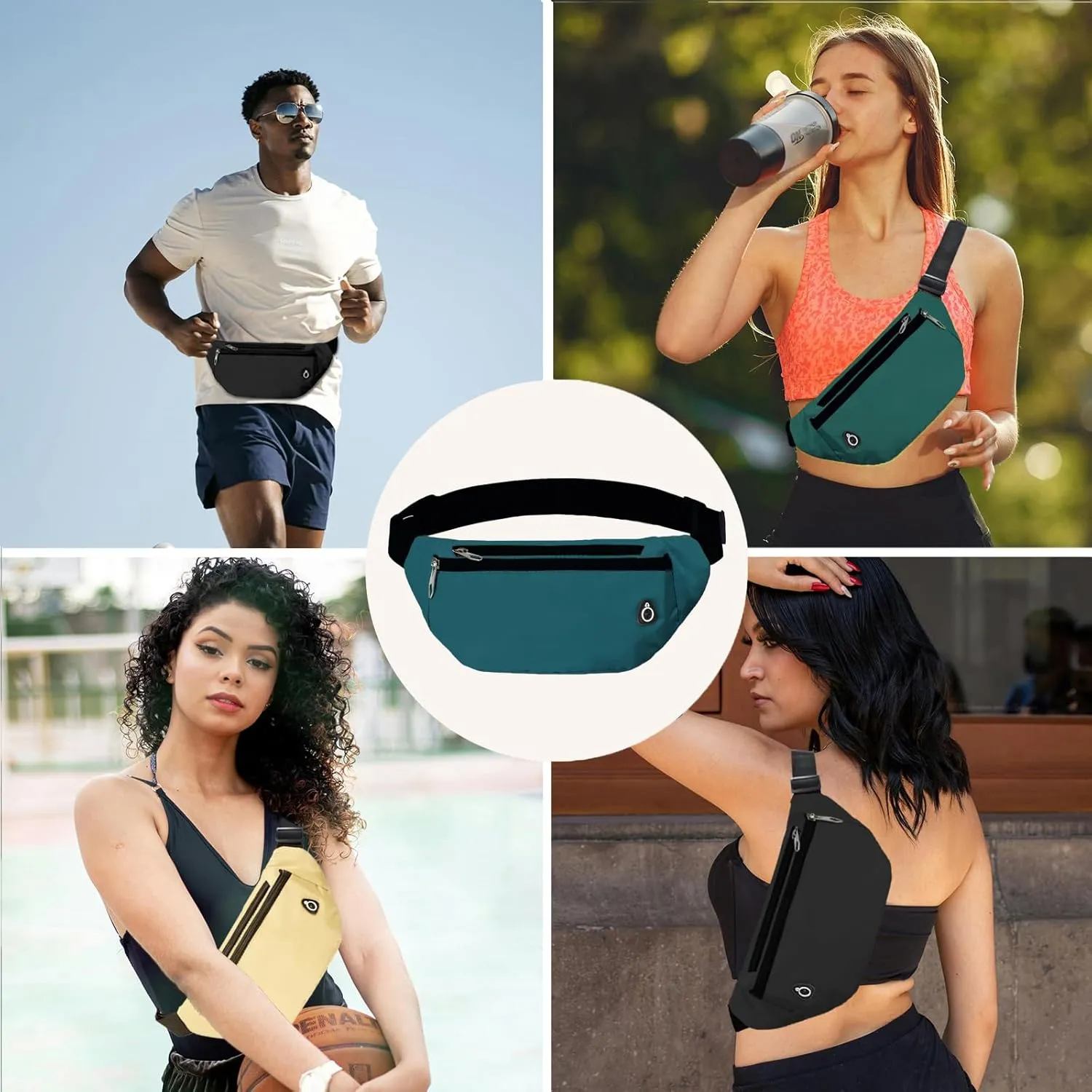 Fanny Pack for Women Men,Crossbody Fanny Pack Water Resistant Sports Waist Bag Pack, Belt Bag for Travel Hiking Running
