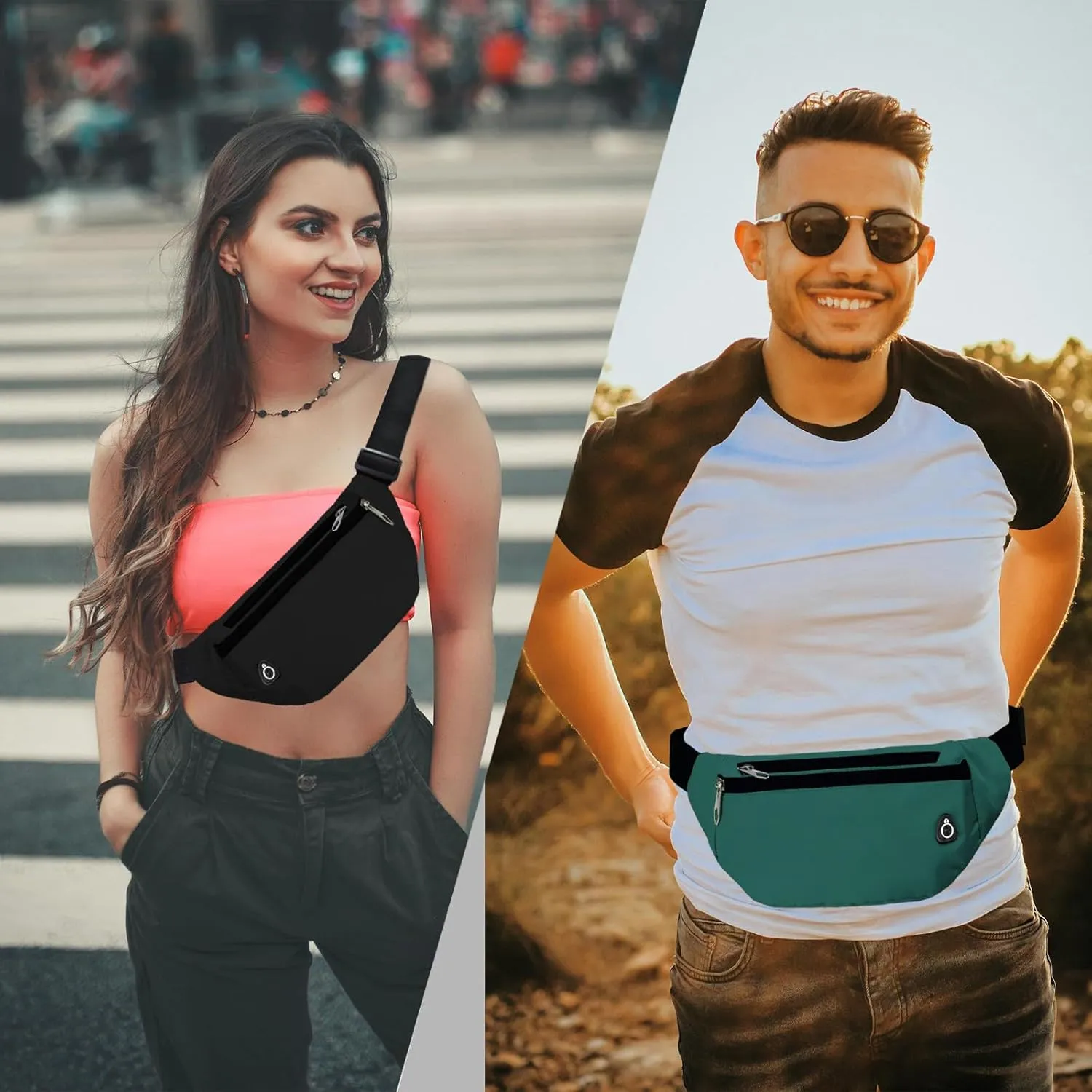 Fanny Pack for Women Men,Crossbody Fanny Pack Water Resistant Sports Waist Bag Pack, Belt Bag for Travel Hiking Running