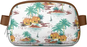 Fanny Pack for Women,Mini Waterproof Hawaiian theme Belt Bag,Fashionable Crossbody,Cute Everywhere Belt Bags Fanny Pack for Hiking,Travel.