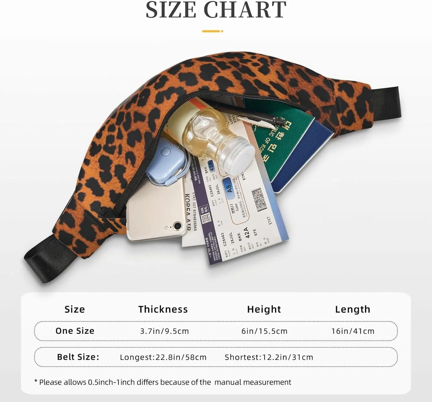 Fanny Pack Spotted Leopard Skin Waist Pack For Women Men Waterproof Belt Bag With Adjustable Belt Casual Crossbody Bag Travel Waist Bag For Sports Running Cycling