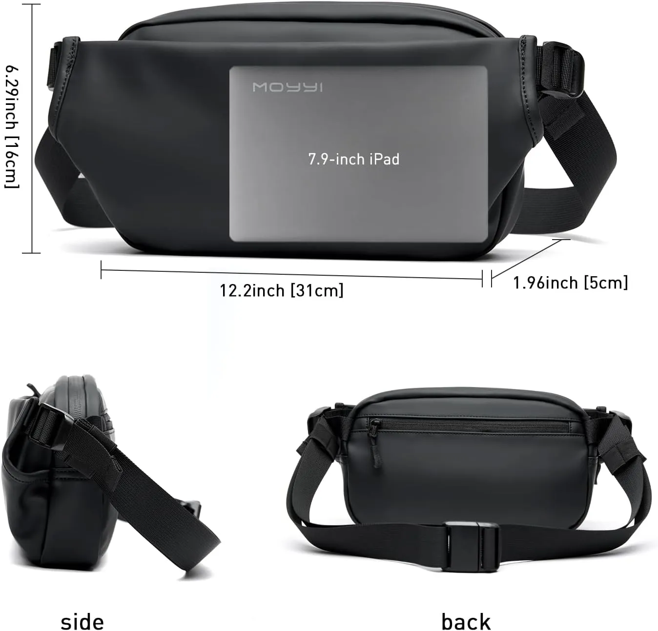 Fanny Pack Waist Pack Bag For Men Women,Waterproof Crossbody Zippered Pockets,Compact Lightweight Belt Bag For Travel Walking Running Hiking Cycling,Easy Carry Any Phone,Wallet Black