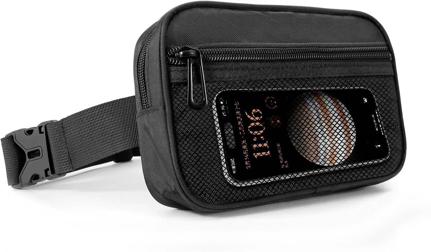Fanny Pack Waterproof Adjustable Crossbody Shoulder Strap Unisex Chest Bag - Stylish Lightweight Belt Bag with Spacious Design for Sports/Running/Hiking (Black)