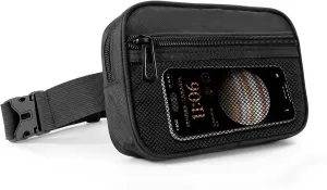 Fanny Pack Waterproof Adjustable Crossbody Shoulder Strap Unisex Chest Bag - Stylish Lightweight Belt Bag with Spacious Design for Sports/Running/Hiking (Black)