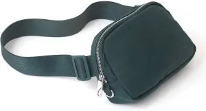 Fanny Pack with Anti Theft for Women Men, Unisex Small Crossbody Belt Bag for Traveling Hiking Running Workout, Everywhere Waist Bag Pack with Adjustable Strap-Dark Green