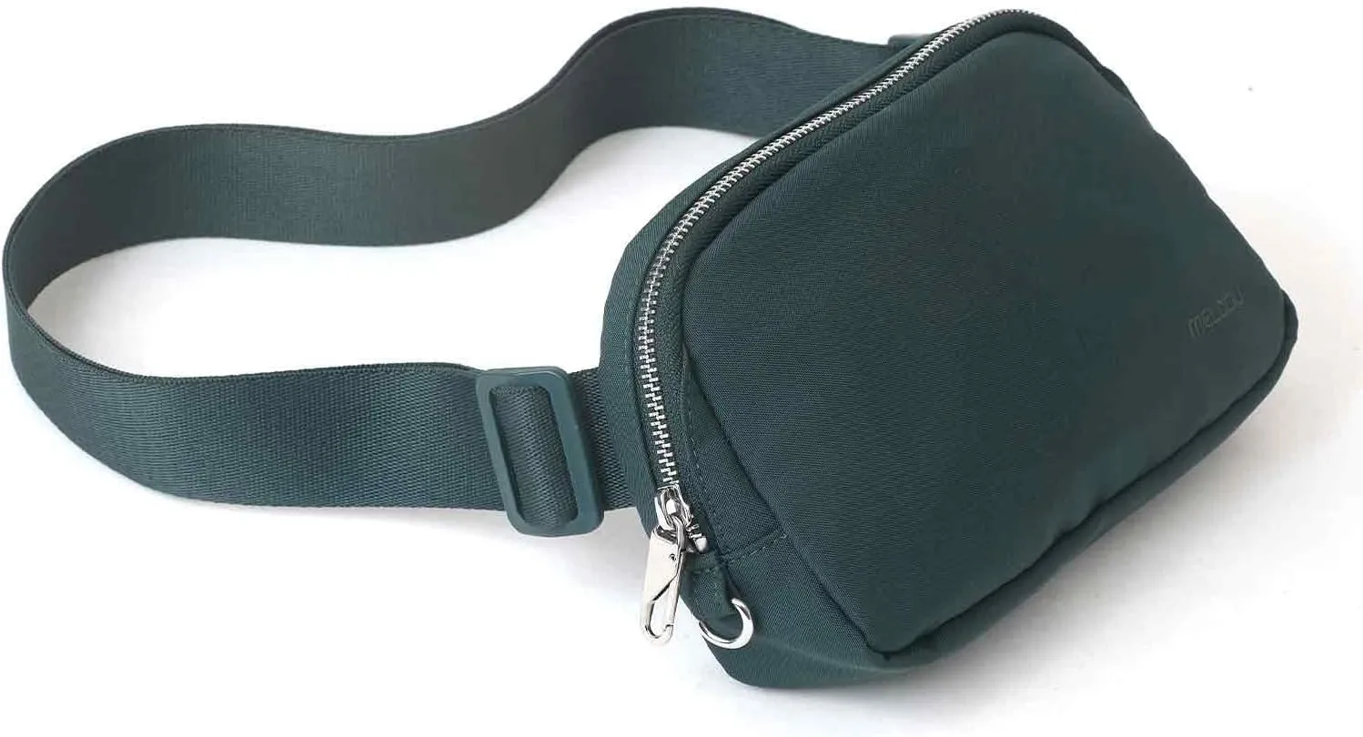 Fanny Pack with Anti Theft for Women Men, Unisex Small Crossbody Belt Bag for Traveling Hiking Running Workout, Everywhere Waist Bag Pack with Adjustable Strap-Dark Green