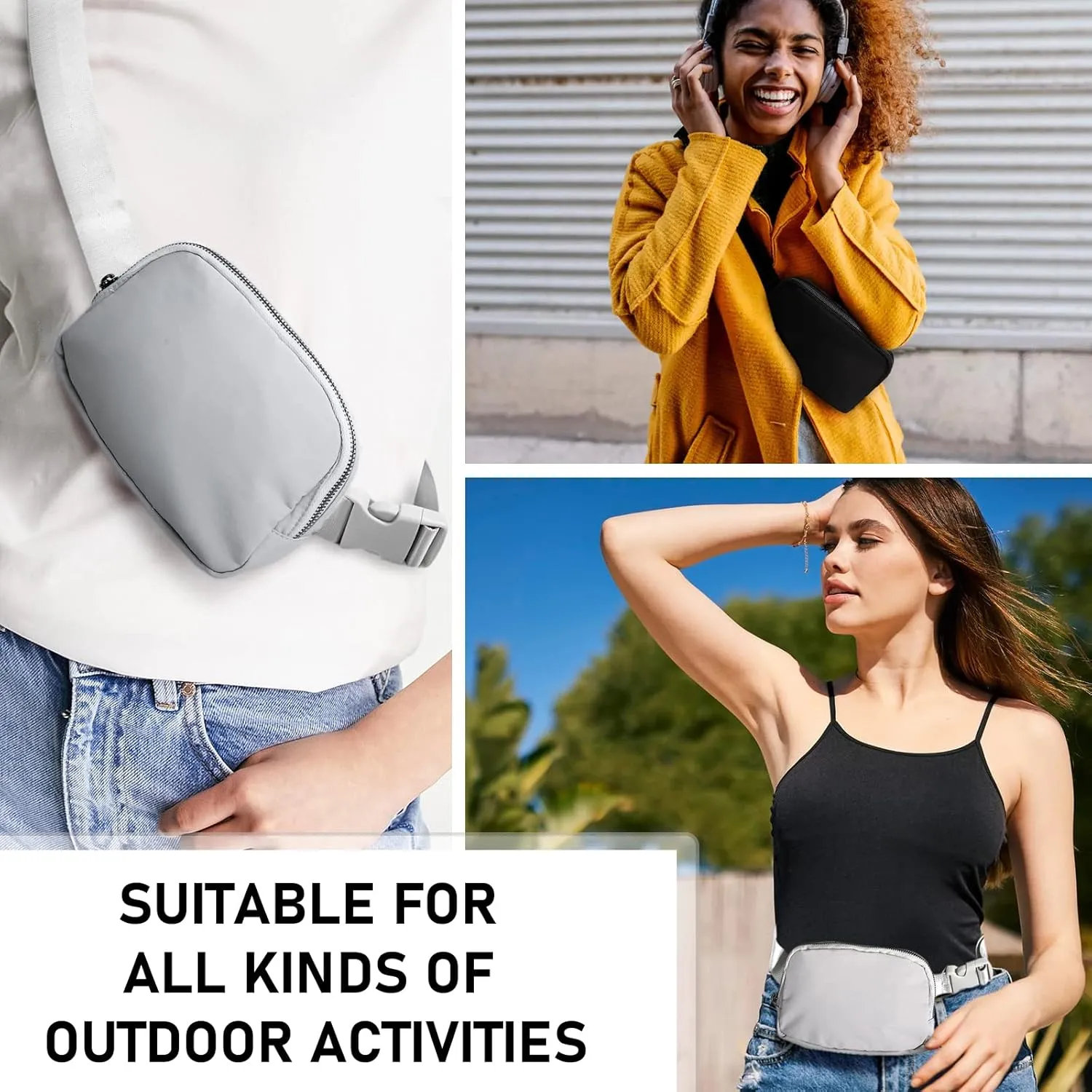 Fanny Packs for Women Crossbody Small Everywhere Belt Bag Adjustable Mini Waist Bum Bags for Travel Hiking Workout