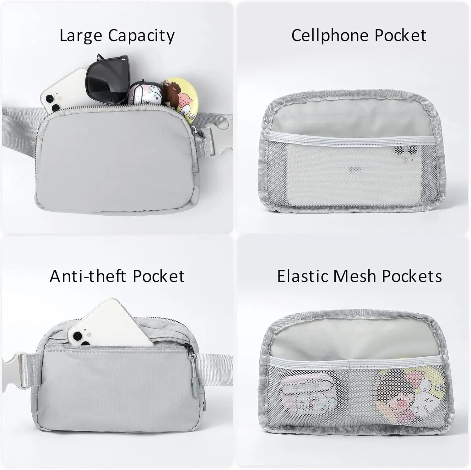 Fanny Packs for Women Crossbody Small Everywhere Belt Bag Adjustable Mini Waist Bum Bags for Travel Hiking Workout
