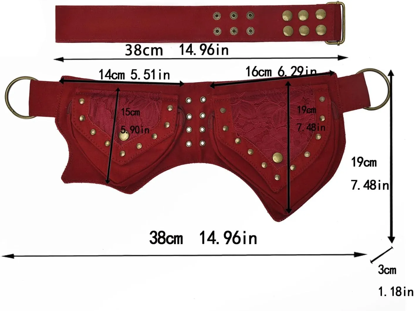 Fanny Packs for women fashionable,Fanny Pack Lace Waist Bag Pouch Utility Belt Fanny bag Waist Pack for Sports Hiking Travel Renaissance Faire Festival Fanny Pack 11/Red wine
