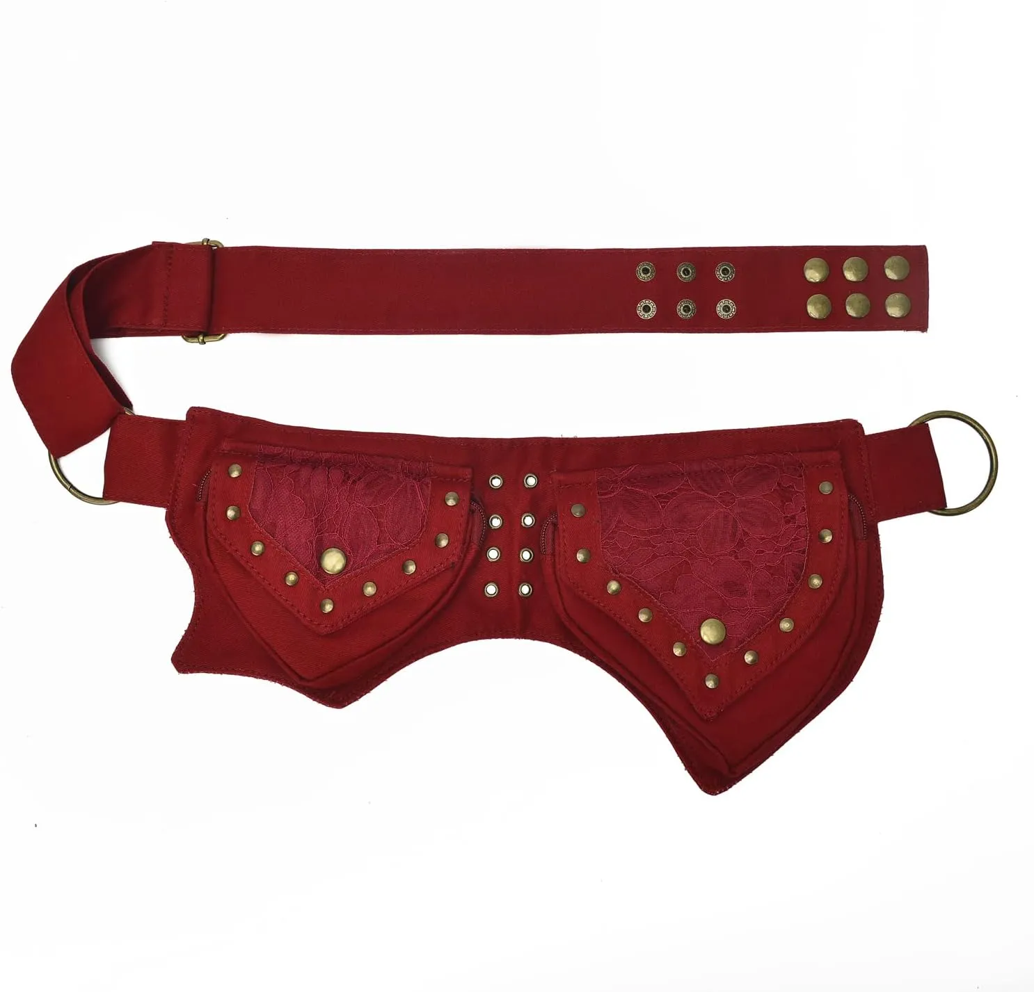 Fanny Packs for women fashionable,Fanny Pack Lace Waist Bag Pouch Utility Belt Fanny bag Waist Pack for Sports Hiking Travel Renaissance Faire Festival Fanny Pack 11/Red wine
