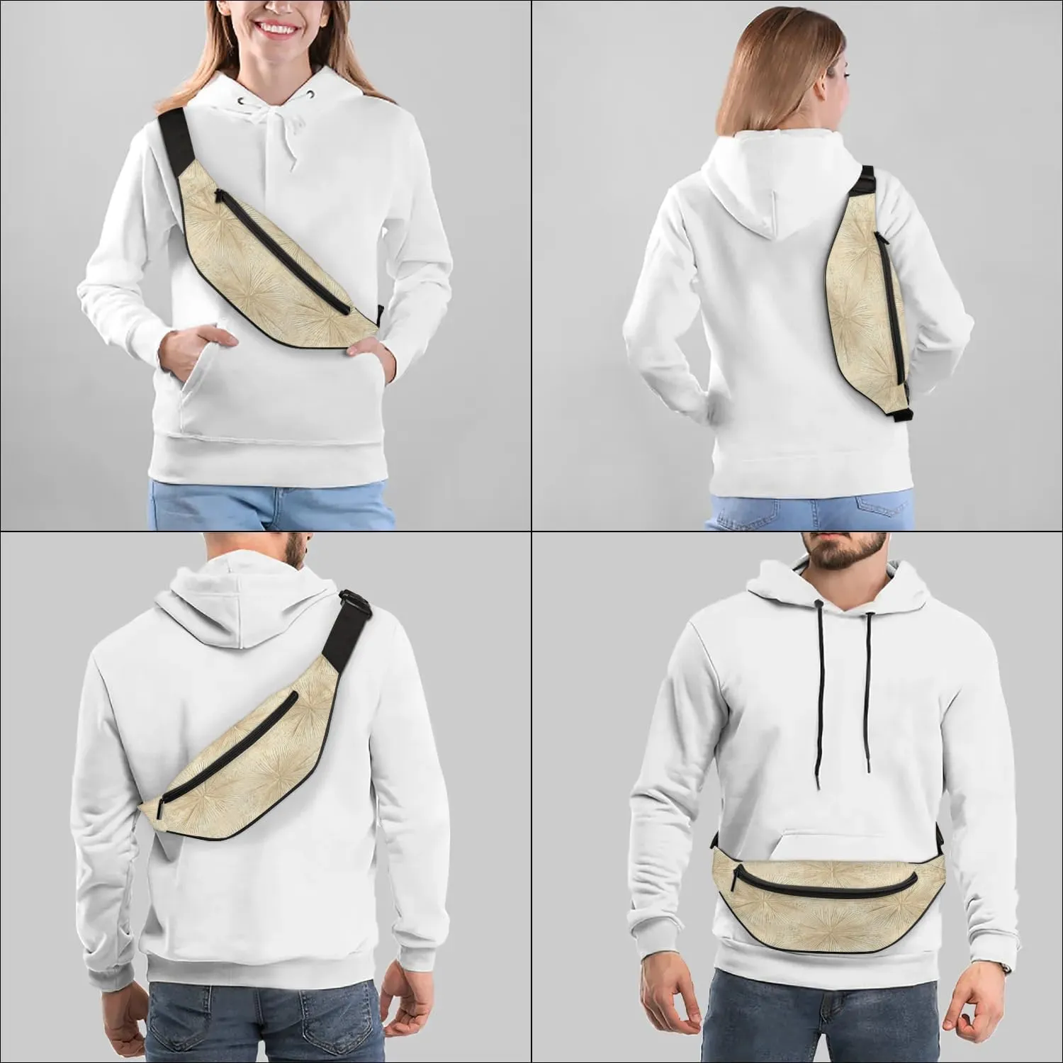 Fanny Packs for Women Men Sling Bag Crossbody Bags Men Waist Bag Abstract Texture Fanny Pack for Women Belt Bag for Travel Hiking Running