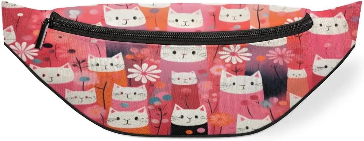 Fanny Packs for Women Men Sling Bag Crossbody Bags Men Waist Bag Cat Themed Fanny Pack for Women Belt Bag for Travel Hiking Running