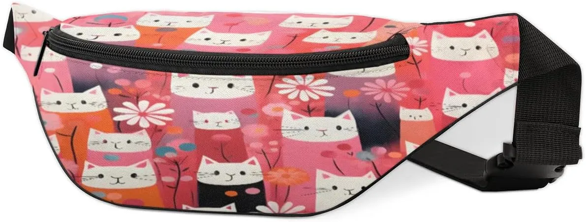 Fanny Packs for Women Men Sling Bag Crossbody Bags Men Waist Bag Cat Themed Fanny Pack for Women Belt Bag for Travel Hiking Running