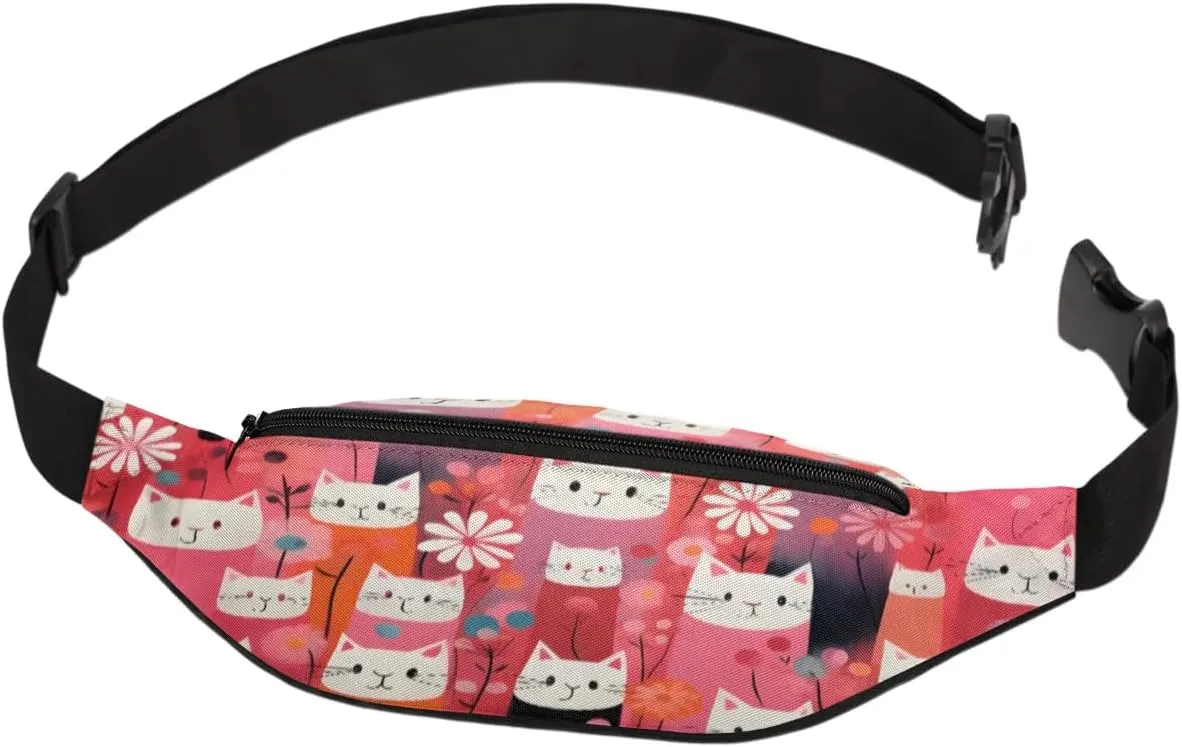 Fanny Packs for Women Men Sling Bag Crossbody Bags Men Waist Bag Cat Themed Fanny Pack for Women Belt Bag for Travel Hiking Running