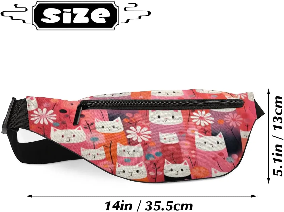 Fanny Packs for Women Men Sling Bag Crossbody Bags Men Waist Bag Cat Themed Fanny Pack for Women Belt Bag for Travel Hiking Running