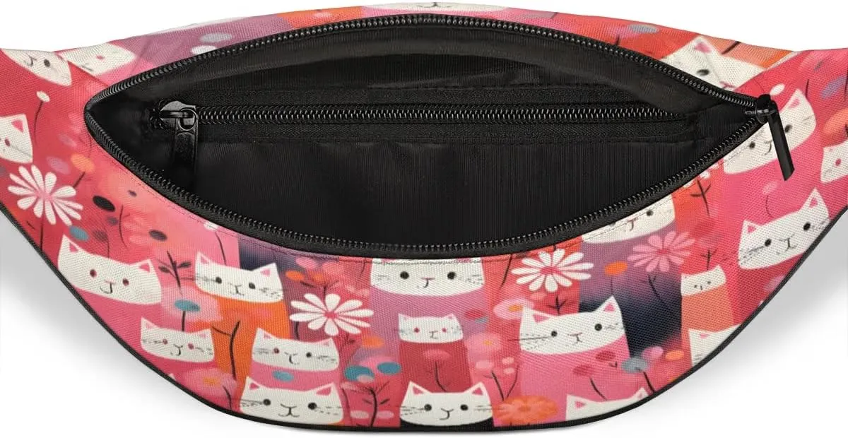 Fanny Packs for Women Men Sling Bag Crossbody Bags Men Waist Bag Cat Themed Fanny Pack for Women Belt Bag for Travel Hiking Running