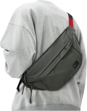 Fashion Large Crossbody Fanny Pack for Men Women,Waterproof Waist Bag fanny Packs belt bag sling bag with 5-Zipper Pockets,Carrying 7.9"phone,Green-Large