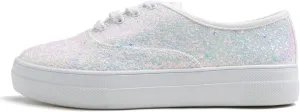 FEVERSOLE Women's Fashion Dress Sneakers Party Bling Casual Flats Embellished Shoes