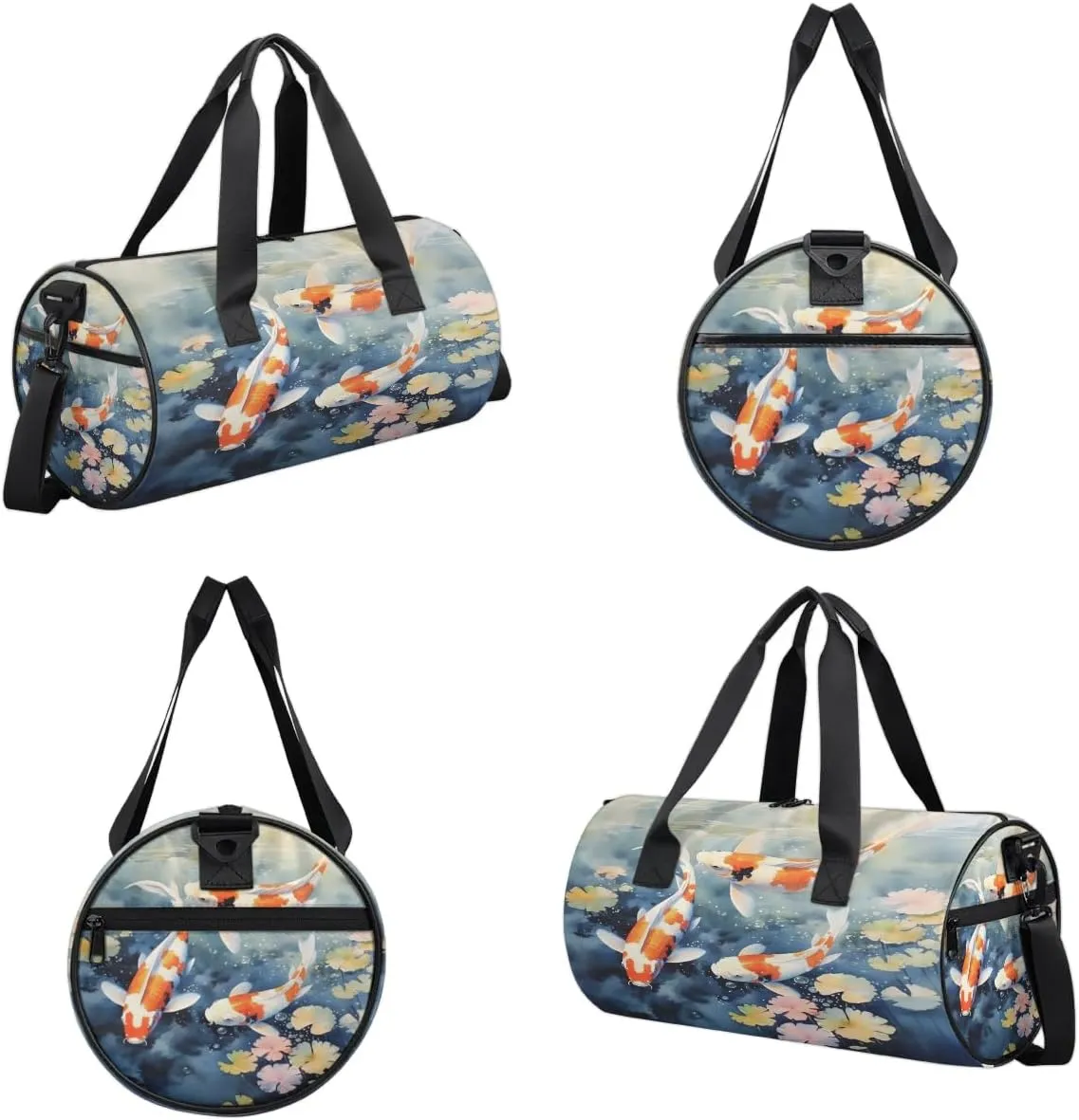 Fish Pond Gym Bag for Women Men Lightweight Weekender Travel Bag Stylish Duffle Bag for Gym Travel Overnight Carry On