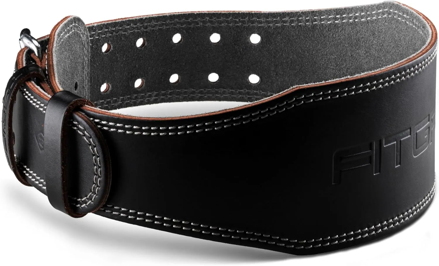 Fitgriff® Classic Weight Lifting Belt (100% Leather) for Men and Women - Gym Belt for Squats, Deadlift, Back Support