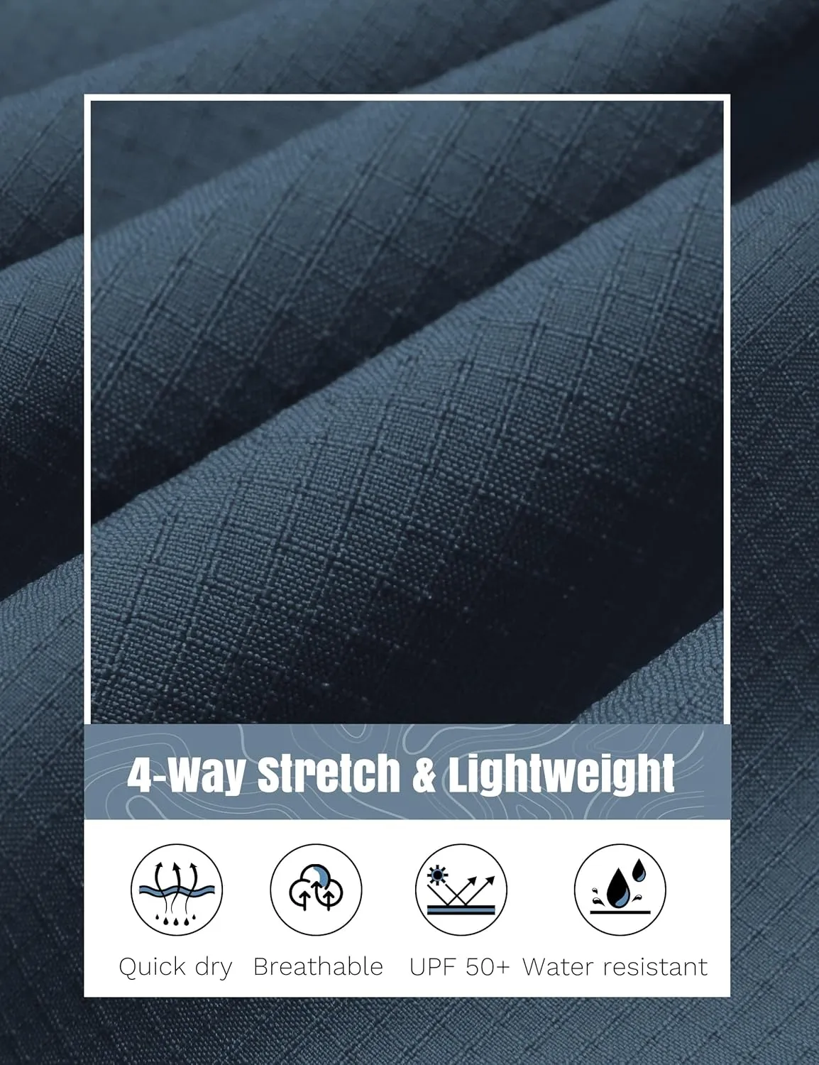 FitsT4 Sports Mens Shorts 7 Inch Inseam Stretch Water Resistant Hiking Cargo Shorts with Elastic Waistband