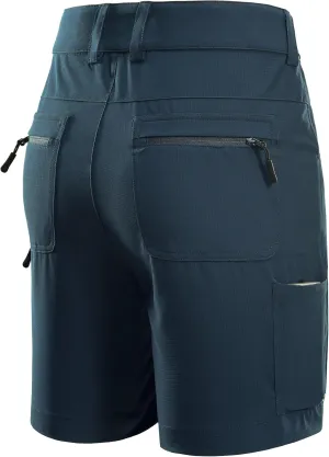 FitsT4 Sports Mens Shorts 7 Inch Inseam Stretch Water Resistant Hiking Cargo Shorts with Elastic Waistband