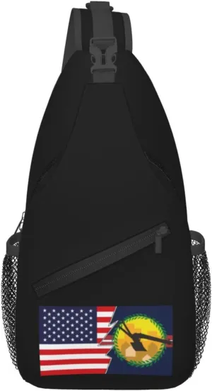 Flag Of St. Louis County, Missouri And America Crossbody Bags For Women Men Chest Backpack Gym Shoulder Bag Travel Outdoor Sports Casual Crossbody Bags