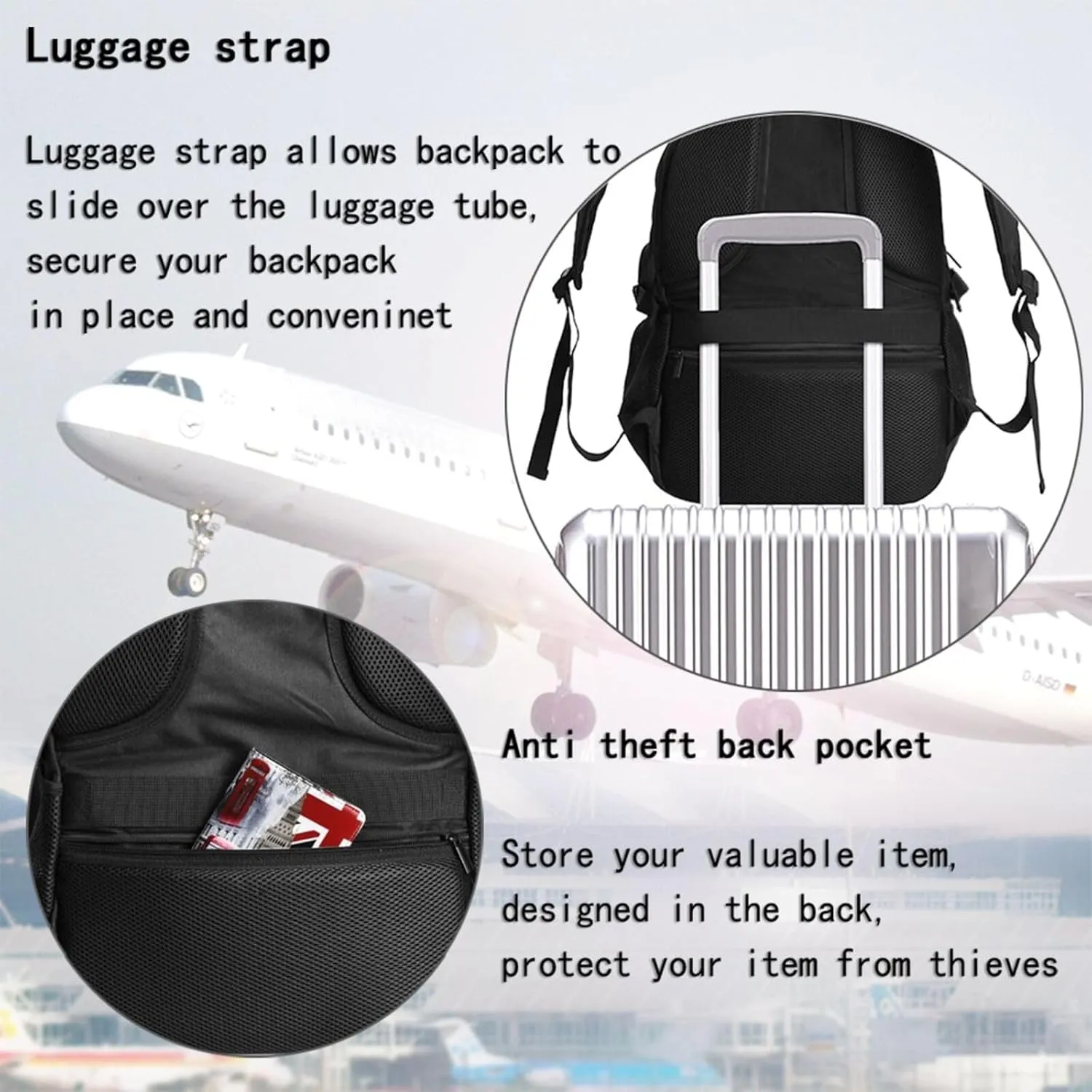 Flamingo Travel Laptop Backpack,18 Inch Carry on Backpack for Men Women with USB Port, Work Computer Backpack