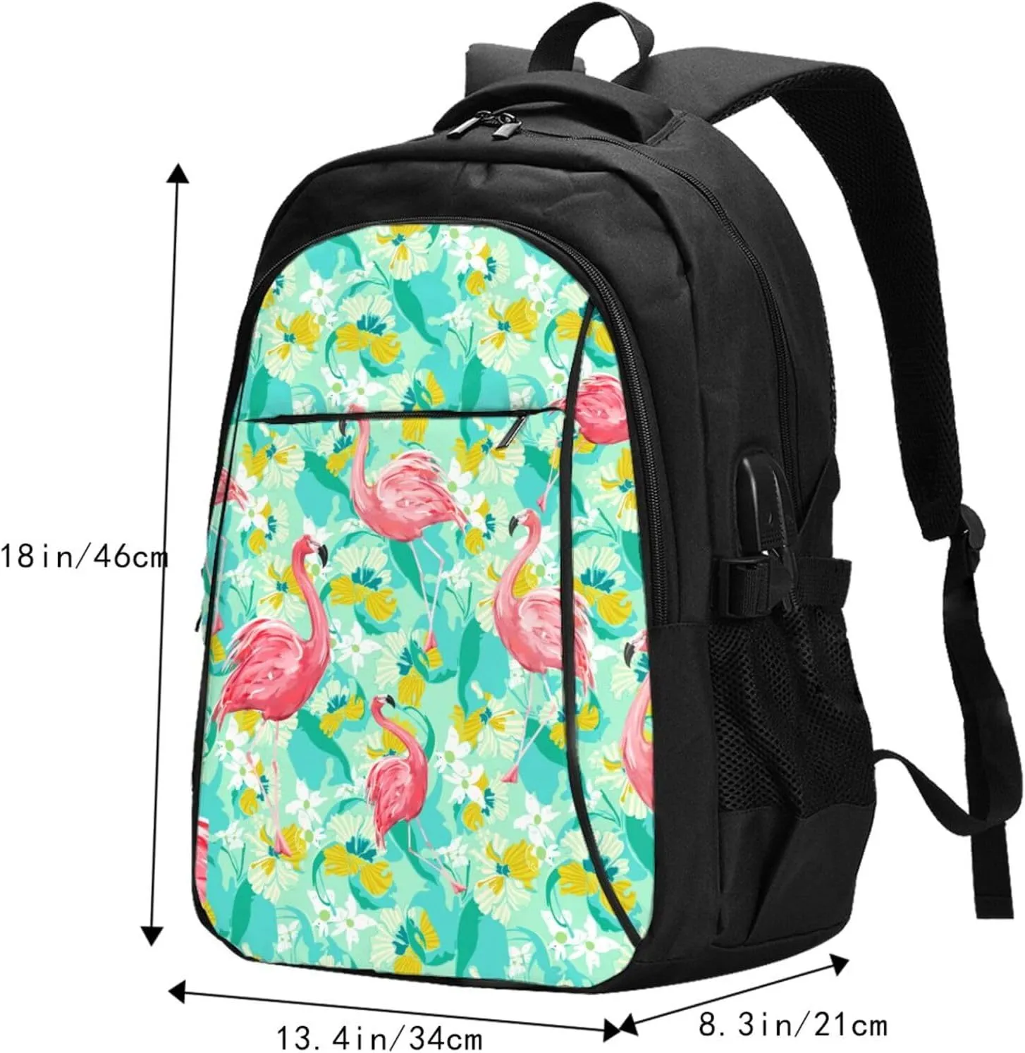 Flamingo Travel Laptop Backpack,18 Inch Carry on Backpack for Men Women with USB Port, Work Computer Backpack