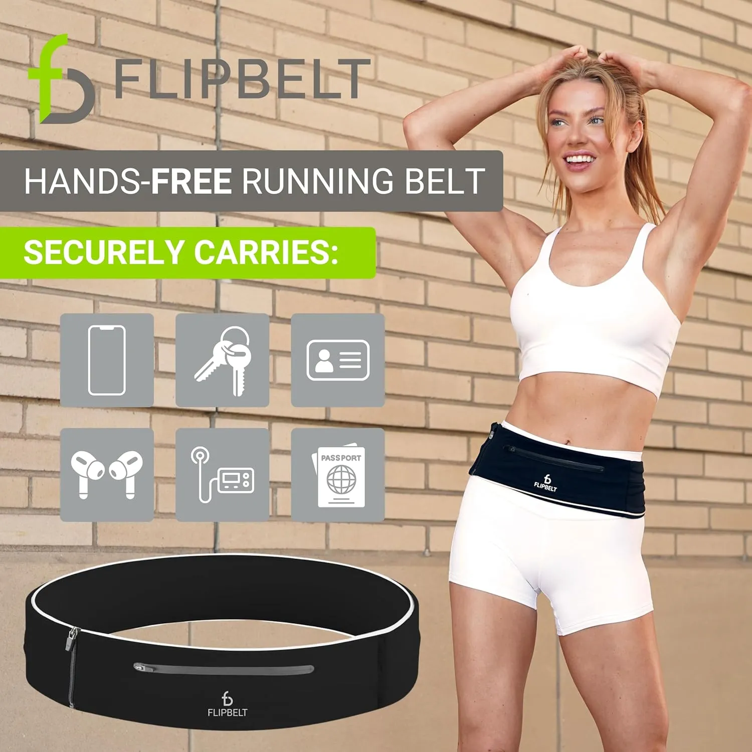 FlipBelt Elite Lightweight Tubular Running Belt for Phone & Running Storage, USA Company
