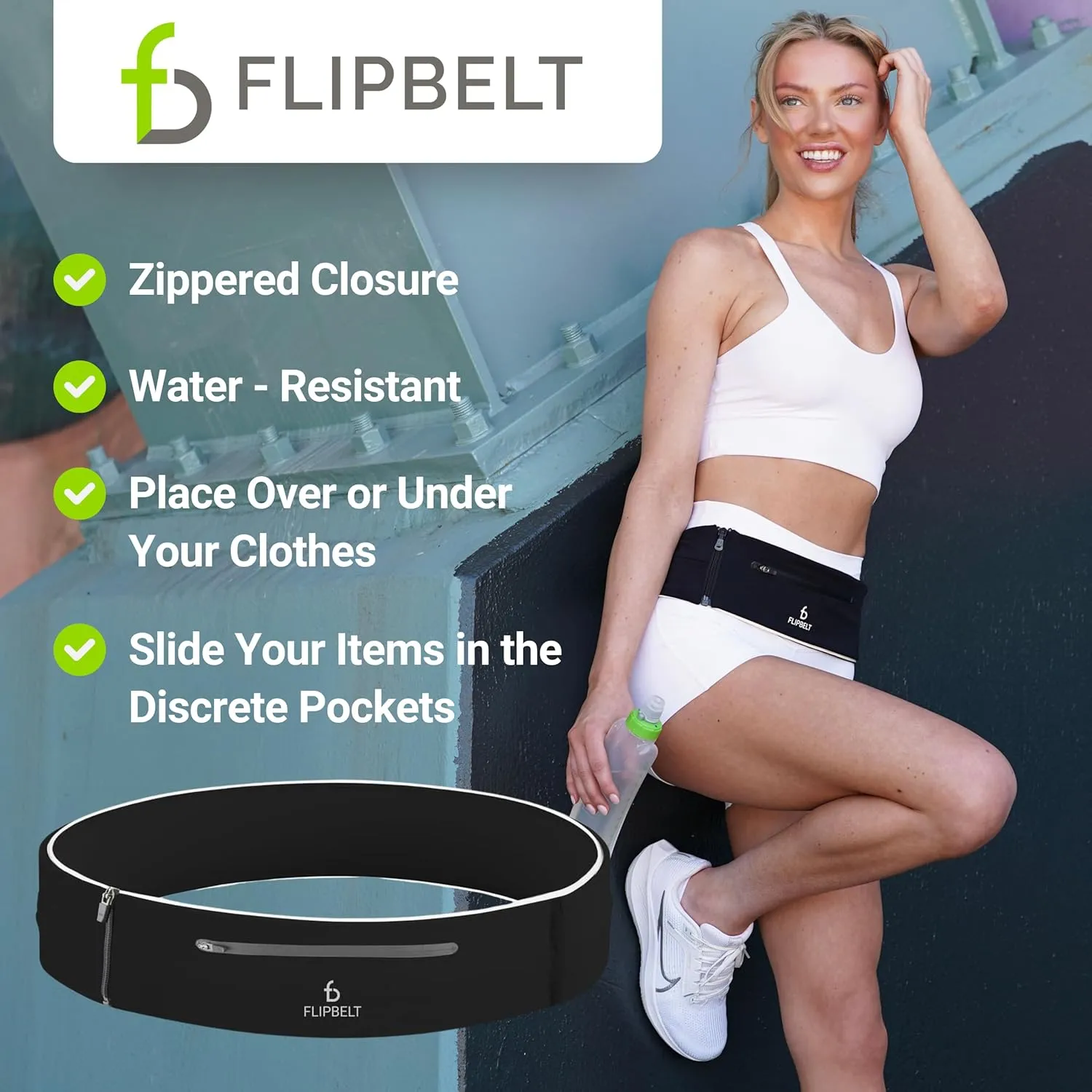 FlipBelt Elite Lightweight Tubular Running Belt for Phone & Running Storage, USA Company