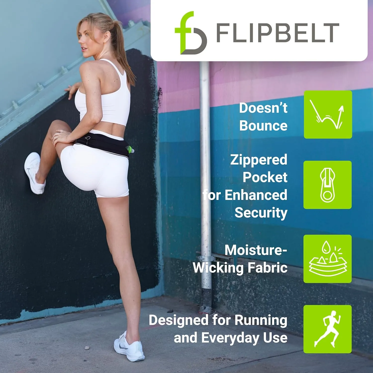 FlipBelt Elite Lightweight Tubular Running Belt for Phone & Running Storage, USA Company
