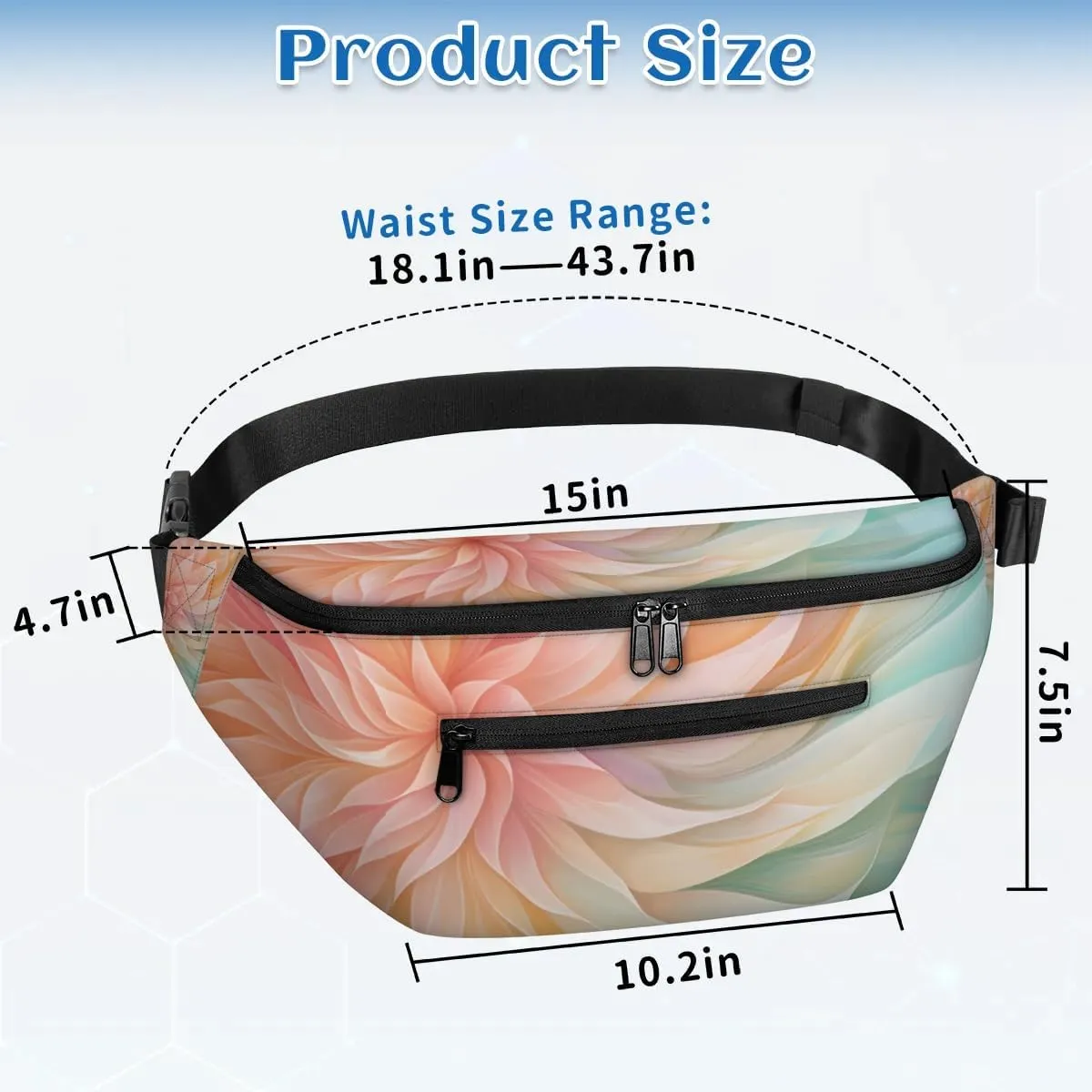 Flower Abstract Sling Bag Crossbody Backpack Chest Daypack for Women Sport Travel Hiking Casual Bag Multipurpose Waist Pack With Zipper Closure Adjustable Strap Shoulder Bag
