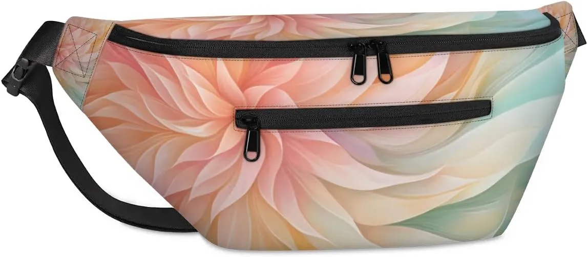 Flower Abstract Sling Bag Crossbody Backpack Chest Daypack for Women Sport Travel Hiking Casual Bag Multipurpose Waist Pack With Zipper Closure Adjustable Strap Shoulder Bag