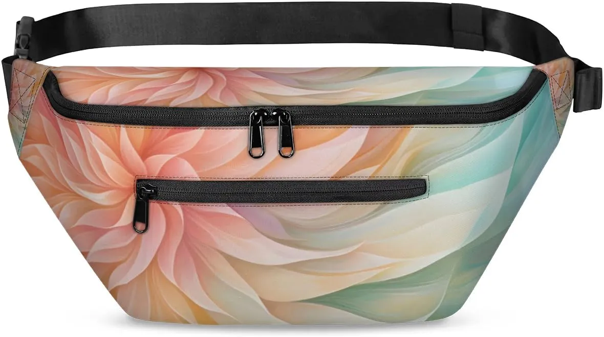 Flower Abstract Sling Bag Crossbody Backpack Chest Daypack for Women Sport Travel Hiking Casual Bag Multipurpose Waist Pack With Zipper Closure Adjustable Strap Shoulder Bag
