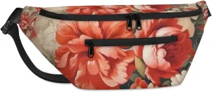 Flower Gird Pattern Sling Bag Crossbody Backpack Chest Daypack for Women Sport Travel Hiking Casual Bag Multipurpose Waist Pack With Zipper Closure Adjustable Strap Shoulder Bag