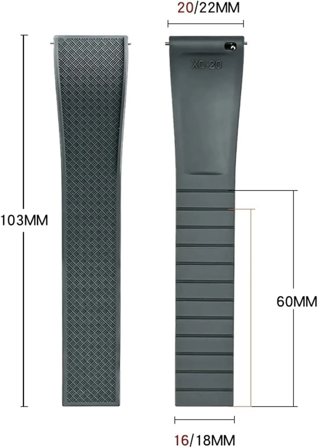 Fluororubber Strap Tropical Strap 20mm 22mm Folding Buckle Quick Release Adjustable Wrist Size Men's And Women's Bracelets
