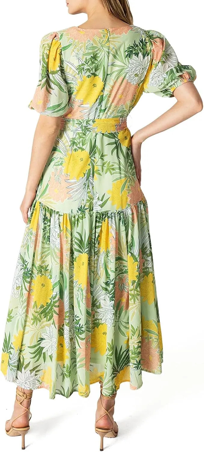 Flying Tomato Women's Soft Floral Tropical Midi Dress