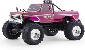 FMS 1/10 RC Truck Ford F100 – 2WD Monster Truck with Licensed Body, 550 Brushed Motor, Oil Shocks, Independent Suspension – All-Terrain RC Crawler, High Speed Off-Road RC Car for gift (FIRST BLOOD RS)