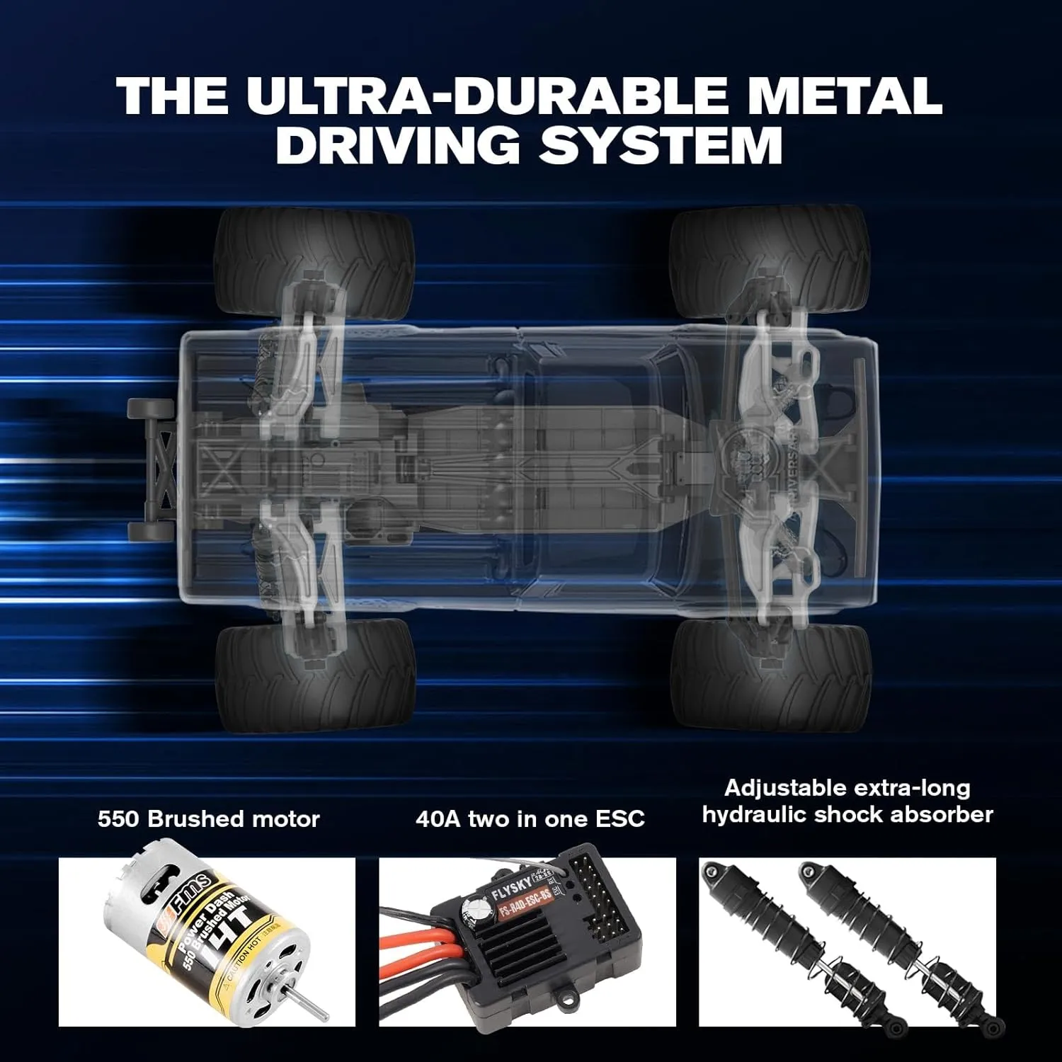 FMS 1/10 RC Truck Ford F100 – 2WD Monster Truck with Licensed Body, 550 Brushed Motor, Oil Shocks, Independent Suspension – All-Terrain RC Crawler, High Speed Off-Road RC Car for gift (FIRST BLOOD RS)