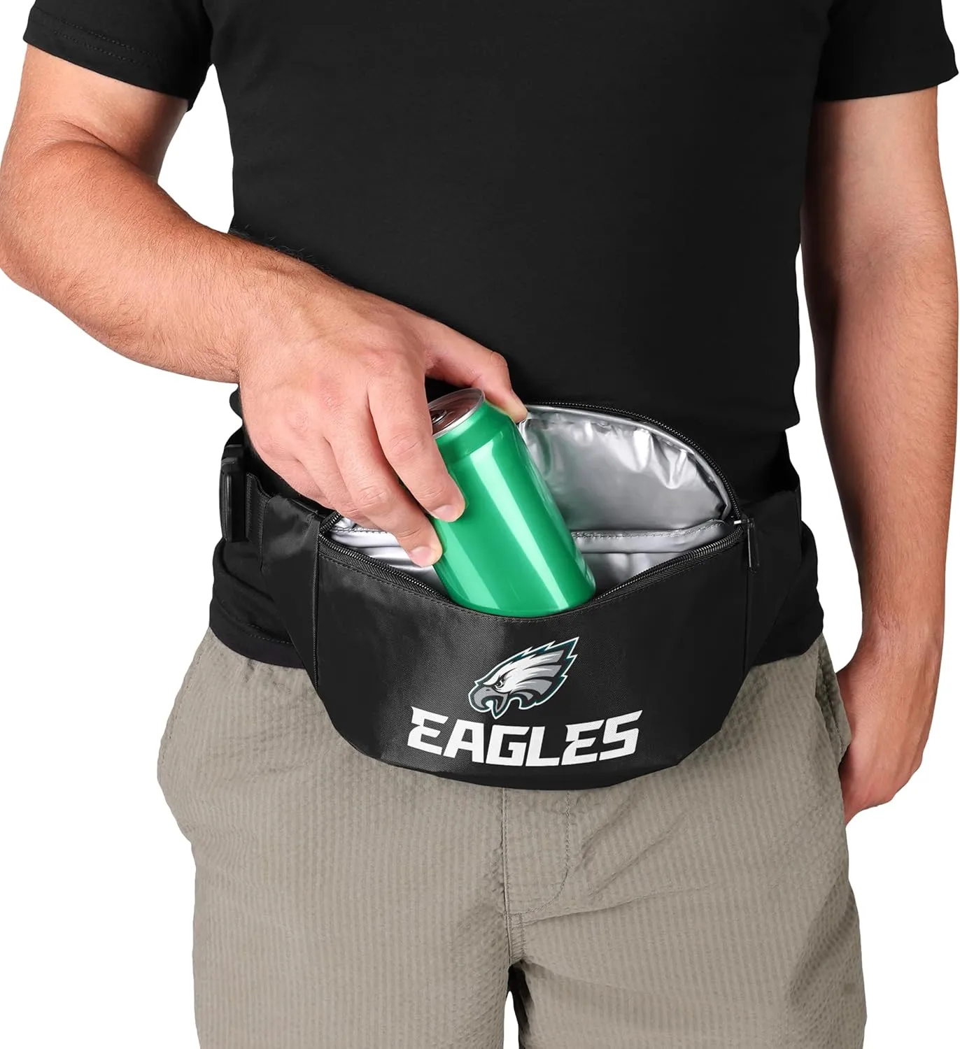 FOCO NFL Team Big Logo Fanny Pack Cooler, Philadelphia Eagles