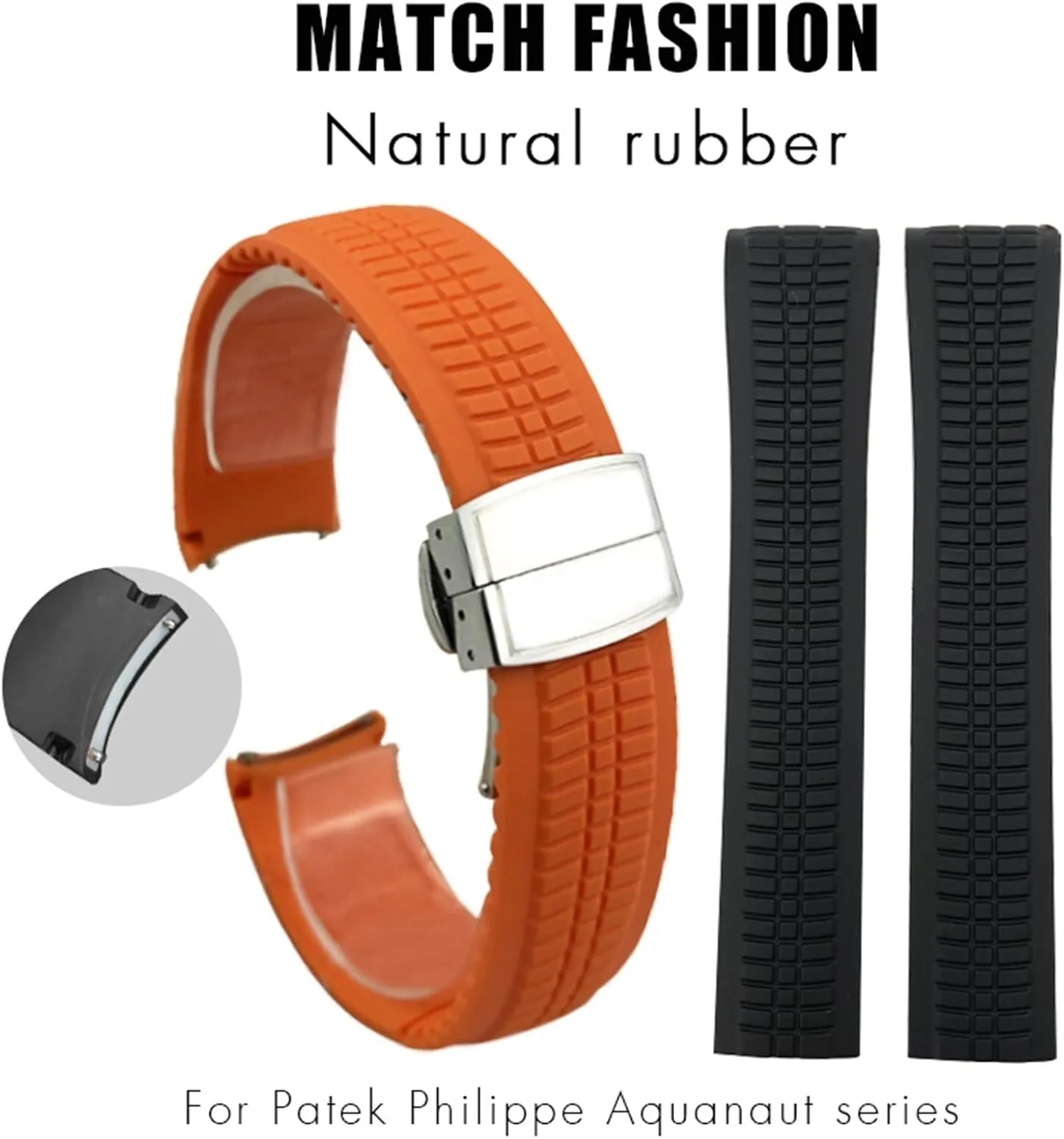 For 5167A-001 Metal Pins Watch Belt 21mm Rubber Watchband
