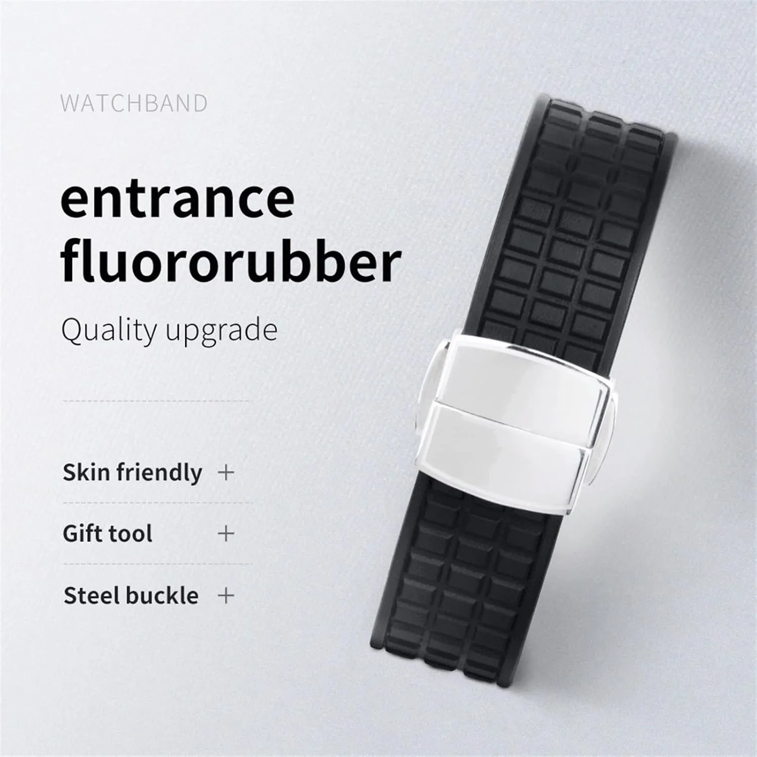 For Strap For 5067A-001 Belt 19mm Soft Fluororubber Rubber Watch Band watch strap