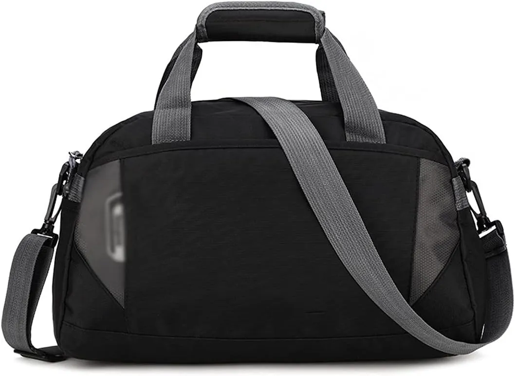 for Women Fashion Men Training Gym Bag Nylon Ultralight Travel Sports Bags for Fitness Yoga Handbag Short Trip Luggage (Black-Large)