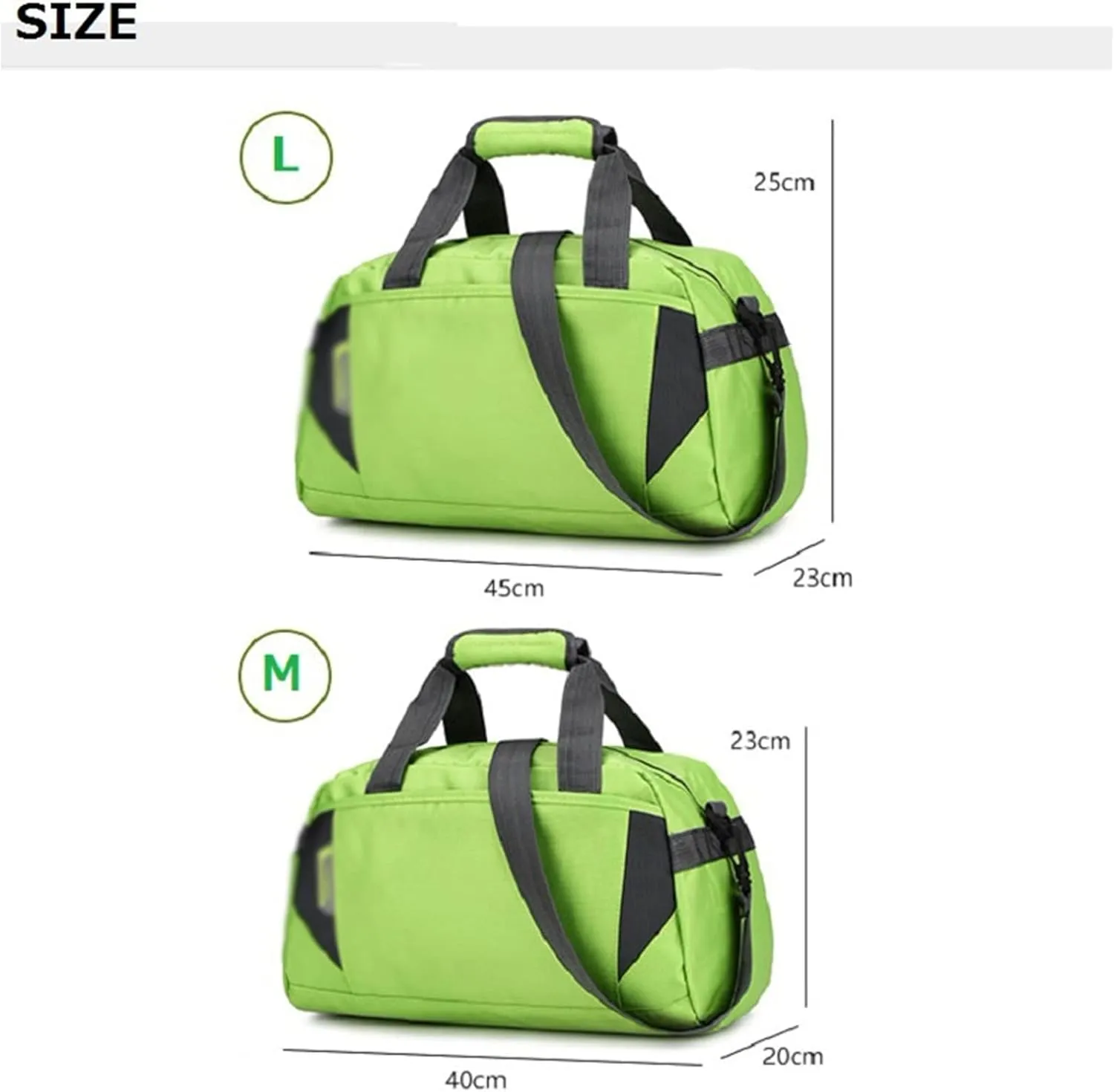 for Women Fashion Men Training Gym Bag Nylon Ultralight Travel Sports Bags for Fitness Yoga Handbag Short Trip Luggage (Black-Large)