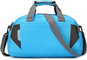 for Women Fashion Men Training Gym Bag Nylon Ultralight Travel Sports Bags for Fitness Yoga Handbag Short Trip Luggage (Blue-Large)