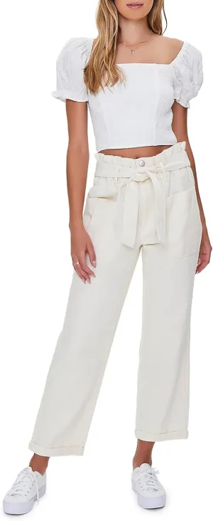 Forever 21 Women's Paperbag Ankle Pants