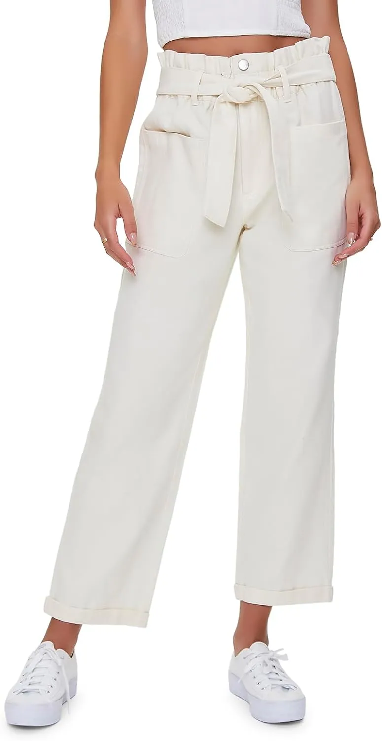 Forever 21 Women's Paperbag Ankle Pants