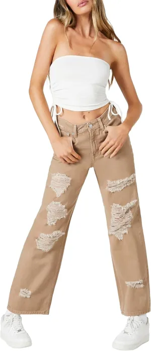 Forever 21 Women's Recycled Cotton Wide-Leg Jeans